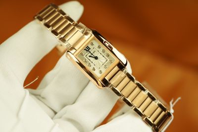Cartier Tank Anglaise 30.2*22.7MM Cal.057 Movement Gold Dial Watch